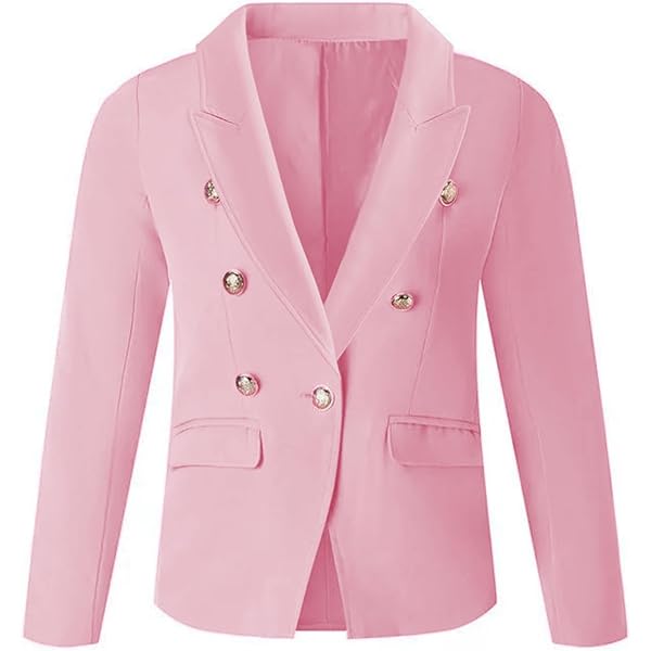 Amazon.com: Girls Blazer Jacket Double Breasted Button Down Long